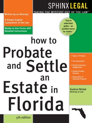 cover image of How to Probate and Settle an Estate in Florida, 5E